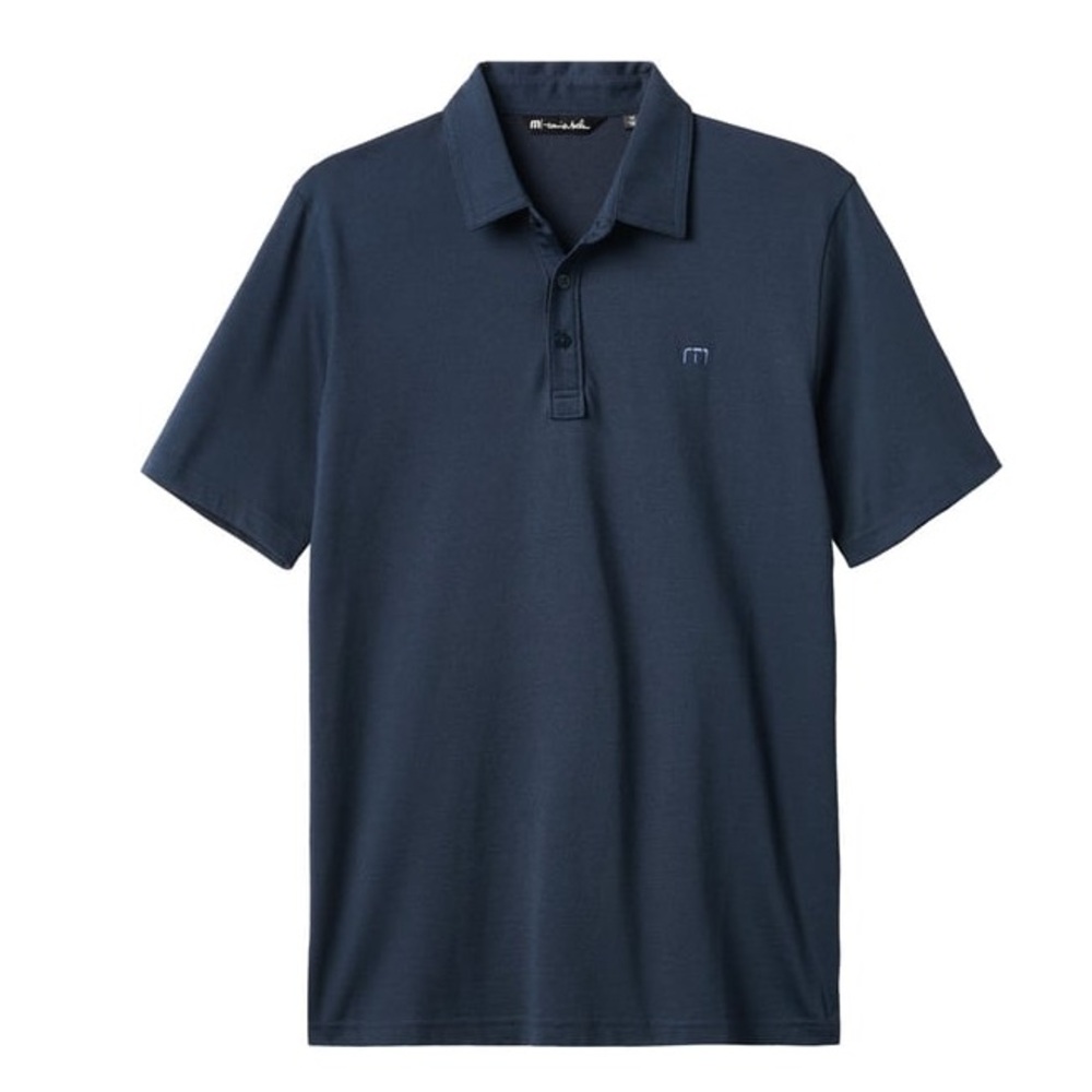 NWOT Men’s Travis Mathew “The Zinna” Polo in Vintage Indigo Blue w/ Blac…